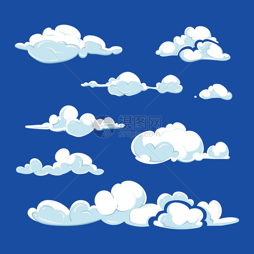 蓝色天空的卡通矢云蓝色天空的卡通云图片