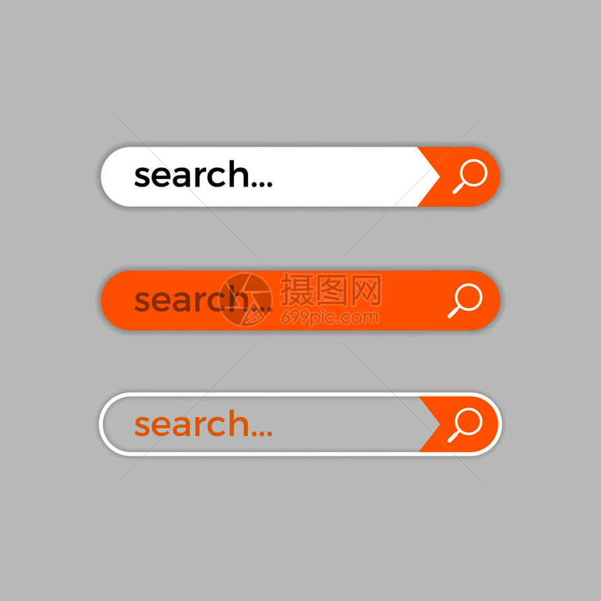 搜索网页栏矢量互联网用户界面于网络搜索的元素设计ui网站搜索栏的插图搜索网页栏矢量互联网用户界面图片