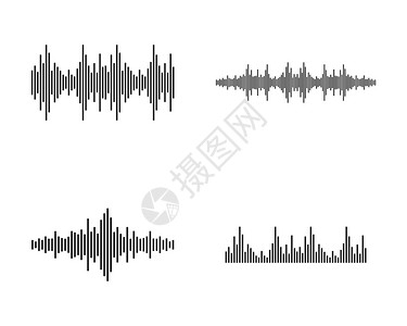 数字音频声音波矢量说明设计模板插画