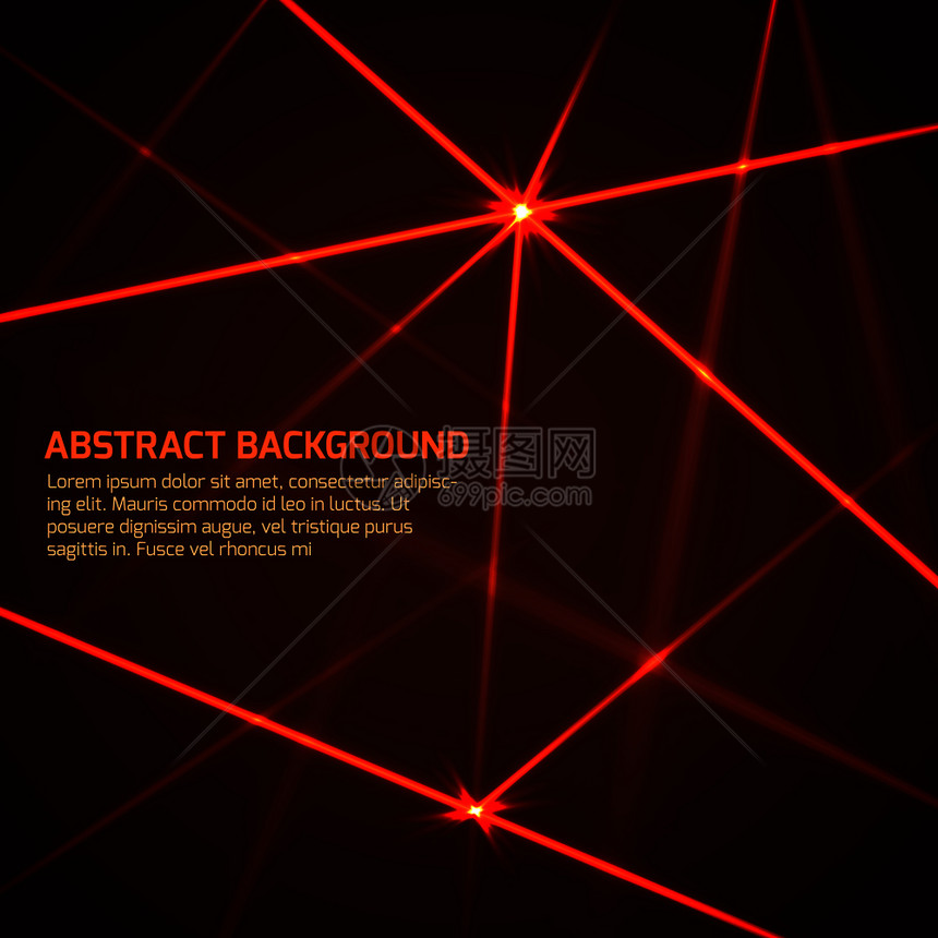 具有安全红激光束的抽象矢量技术背景激光线能源说明红色激光技术带有安全红激光束的抽象矢量技术背景图片