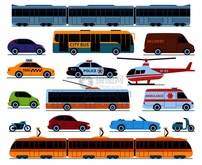 汽车运输装置城市汽车摩托矢量插图图片