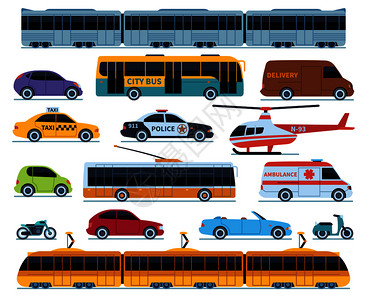 汽车运输装置城市汽车摩托矢量插图图片