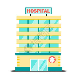 医院建筑矢量插图图片