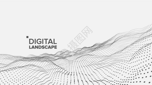 信号山数字地貌矢量据技术波峰表面点地几何数据3d说明抽象地貌矢量粒子铁丝框大流量网络概念未来图形救济结构设计图片