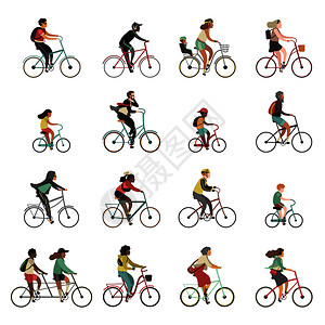 骑自行车的人矢量元素图片