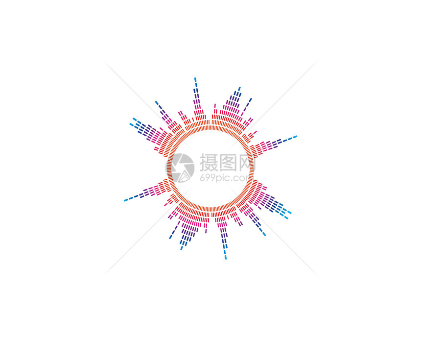 音效波加压标识矢量图模板图片