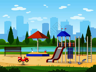 城市公园游乐场休闲户外活动图片