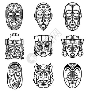 非洲历史部落面具图片