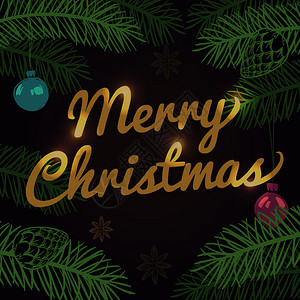 刺球便签含有松树枝和球的枝和球的圣诞矢量背景带有xmas树装饰枝插图的圣诞树枝和球的圣诞枝和球的圣诞矢量背景插画