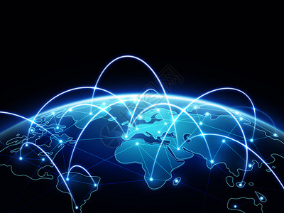 地理素材网世界地球的抽象网络矢量概念互联网和全球连接背景蓝色地球的抽象数字连接图解与世界地球的抽象网络矢量概念设计图片
