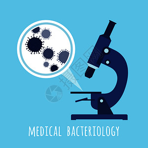 细菌的显微镜和放大健康医学生物病媒说明显微镜和细菌的放大图片