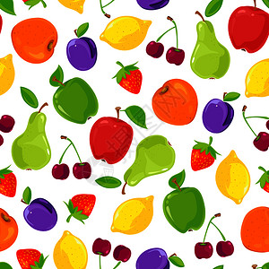 彩色水果矢量背景图片