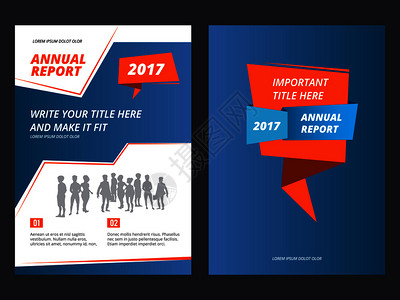 矢量布局手册页年度报告插图海或小册子封面设计模板图片