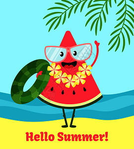 夏季可爱有趣的西瓜海报图片