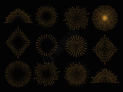 勾勒形状日出太阳破灭光的线定下阳和日出辐射形状恒星线破裂矢量说明太阳破灭光的线定下太阳破灭光的线定下插画
