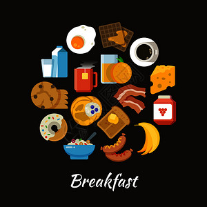 蜂蜜甜甜圈早餐健康食品插画
