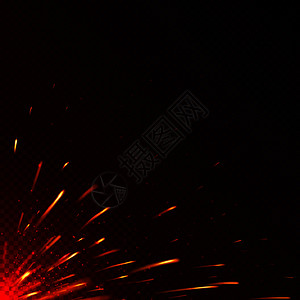 发亮的红色火花会点燃孤立的矢量背景亮的闪插图示例背景图片