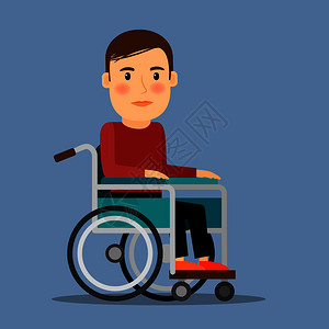 残疾人坐在轮椅上恢复期矢量说明残疾人坐在轮椅上残疾人坐在轮椅上图片