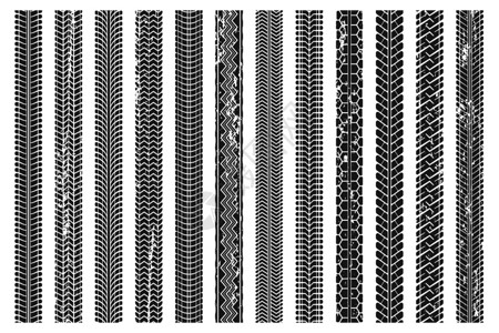 轮胎打滑车轮路泥标记或摩托车赛纹理矢量图示插画