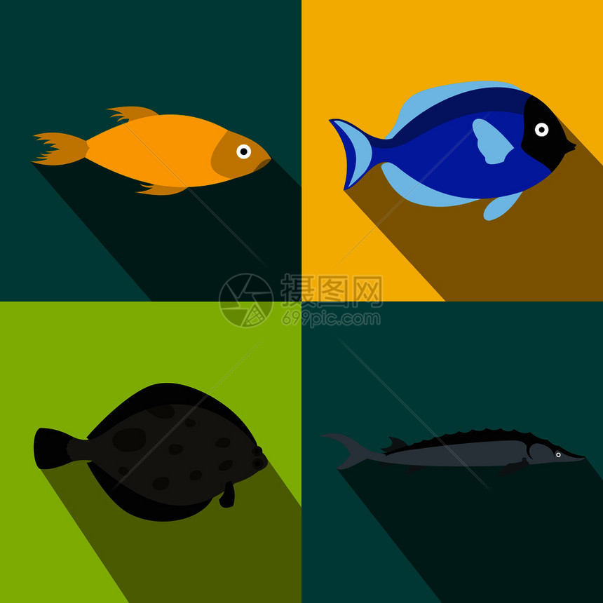 扁平鱼类图标图片