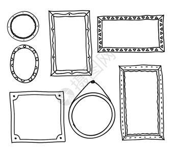 手绘相框收集相框圆高清图片