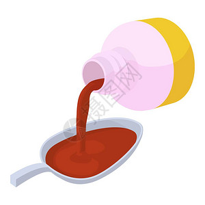 医学糖浆图标用于网络的医疗糖浆矢量图标的等3d插图医学糖浆标等量样式图片