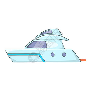 卡通航海计划动力艇图标计划动力艇矢量图标用于网络的动画插图计划动力艇图标画风格背景