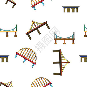 桥梁过渡模式卡通风格矢量图图片
