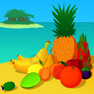 水果收集概念成水果收矢量概念的漫画插图用于网络水果收集概念卡通风格图片