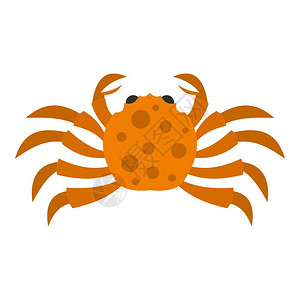 螃蟹矢量白背景矢量说明中孤立的橙色螃蟹图标平板背景