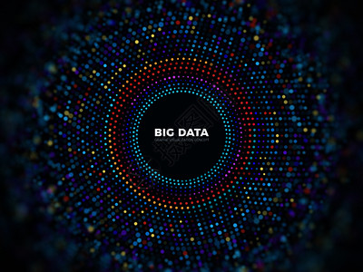 大数据信息矢量概念具有三维可视化的抽象未来背景数据可视化字代码插图图片