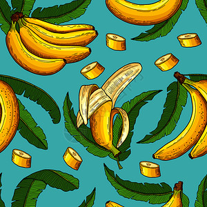 卡通香蕉元素背景图片