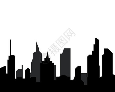 曼哈顿建筑现代城市矢量景观图插画
