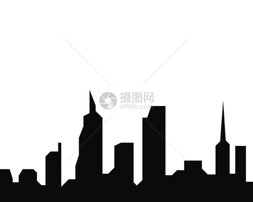 现代城市矢量景观图图片