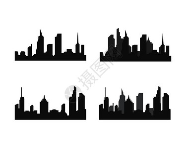 曼哈顿建筑现代城市矢量景观图插画