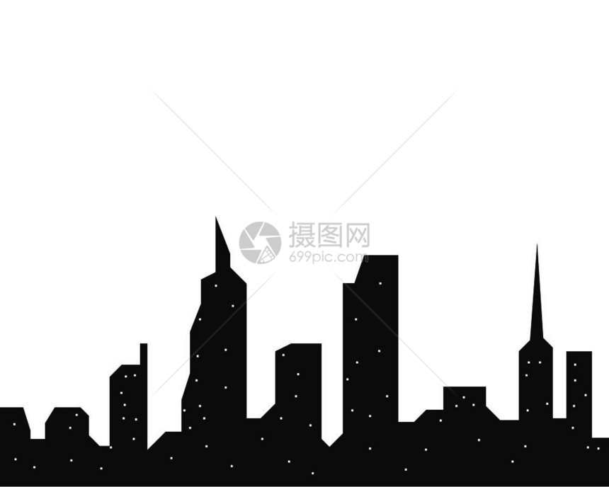 现代城市矢量景观图图片