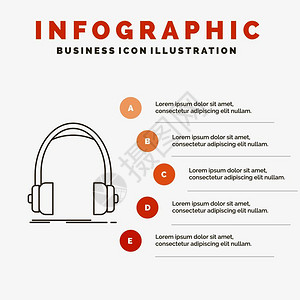 网站头图用于网站和演示的音频耳机监视器工作室信息图模板插画