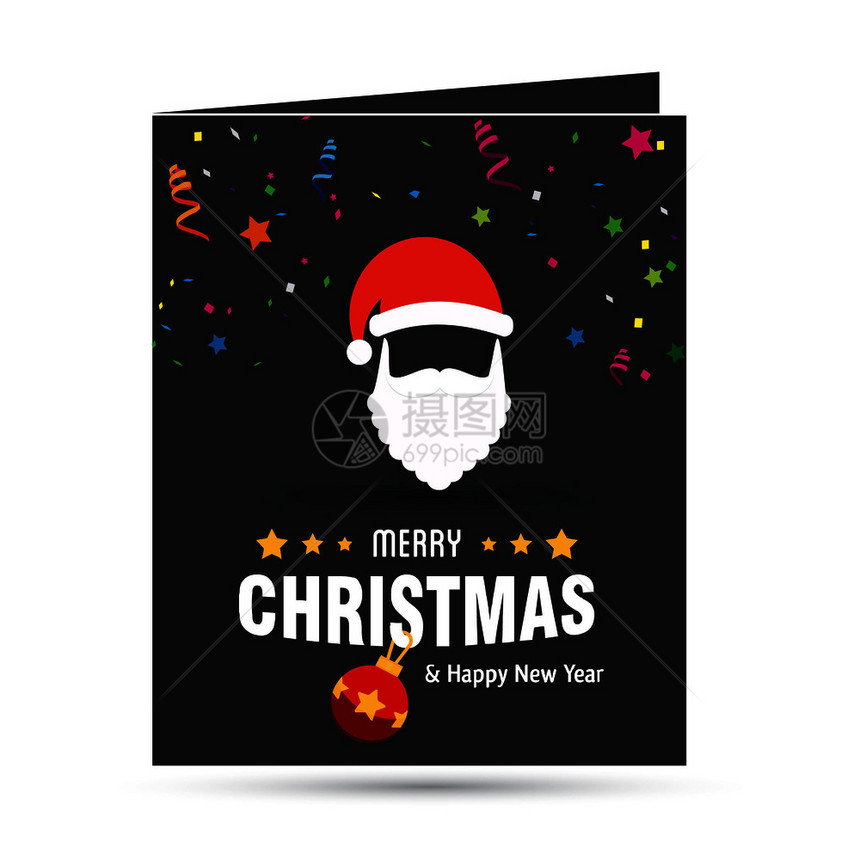 具有创造设计和打字矢量的深底背景具有创造设计和打字矢量的卫生圣诞卡图片