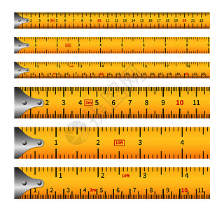 测量磁带英寸磁带标尺厘米精确度工具轮盘长标记矢量孤立磁带测仪设置磁带仪背景图片