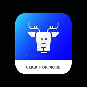 广鹿岛高山北极加那达驯鹿移动应用程序按钮插画