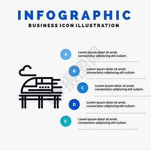 列圆运输线图标带有5步挂图背景背景图片
