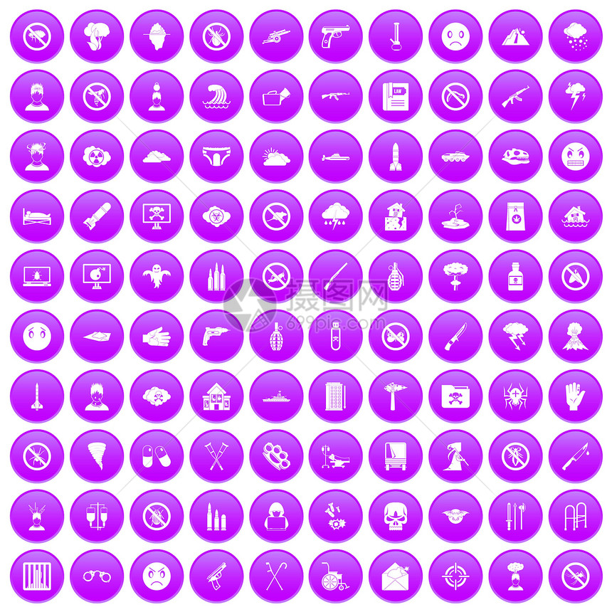10个张力图标组在紫圆边隔离矢量图示中10个张力图标组在紫色图片