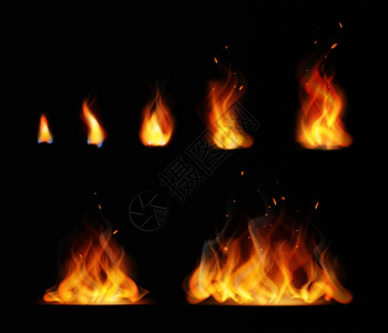 热火球炉烧效应抽象炬红燃烧着孤立的火炉矢量收集现实火焰热球炉图片