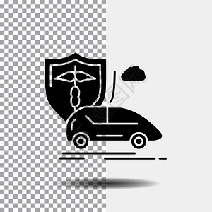 黑色汽车透明背景上的图形标矢量图背景图片