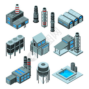 仓库外观素材工业建筑图标插画