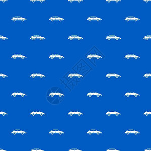 蓝色车型无缝重复矢量几何图图片