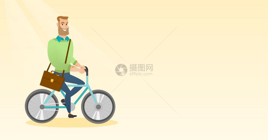 骑自行车的年轻商人图片