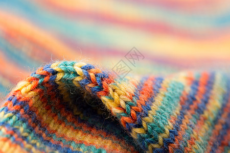 织多彩色围巾的缝合图片