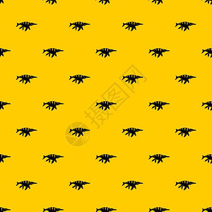 恐龙海洋生物乌龟海草黄色背景矢量图图片