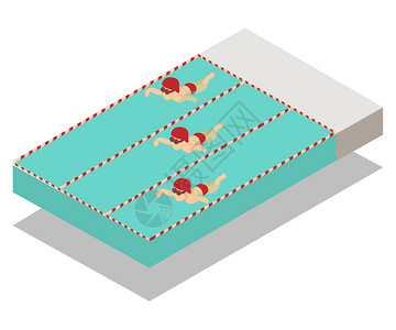 游泳比赛矢量元素图片